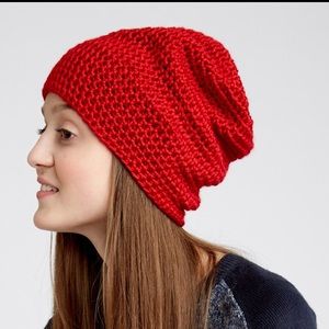 Crochet Red Slouchy Hat